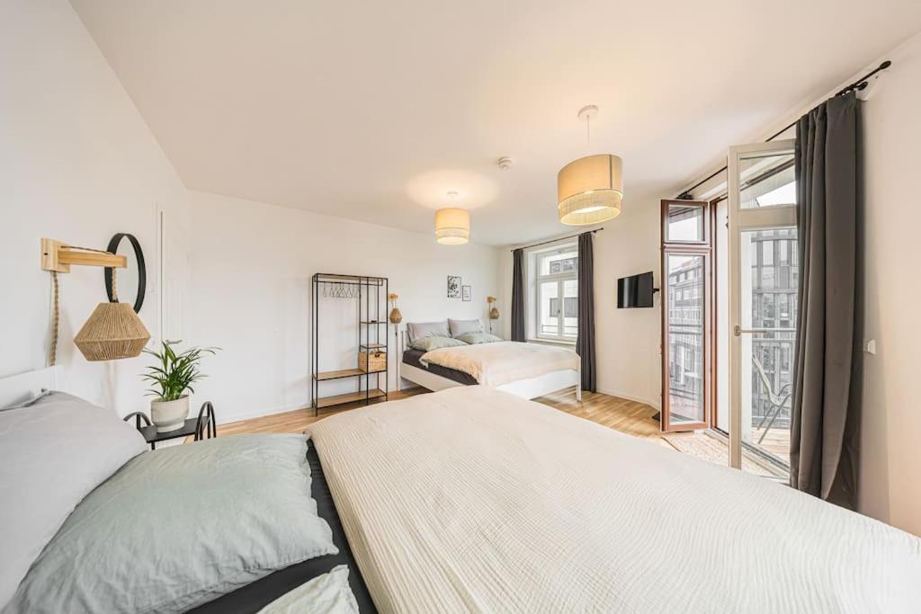 Stylisches Zentrales City-Apartment Mit 2 Balkonen Лайпциг Екстериор снимка